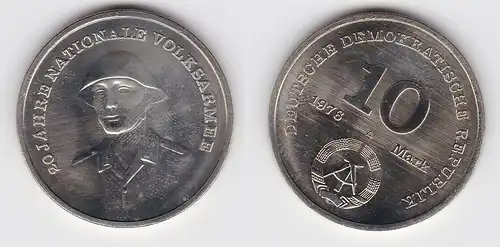 DDR Gedenk Münze 10 Mark 20 Jahre Nationale Volksarmee NVA 1976 Stgl. (125100)