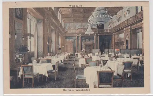 21113 Ak Wiesbaden - Kurhaus Wein-Salon Innenansicht 1921
