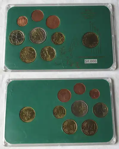 KMS Kursmünzensatz Euro-Ländersatz Italien 2002 + 200 Lire vergoldet (157018)