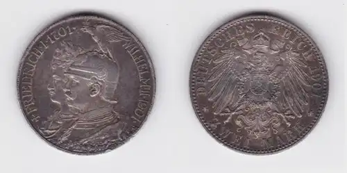 2 Mark Silbermünze Preussen 200 Jahre Königreich 1901 Jäger 105  (157942)