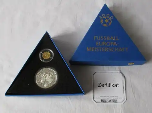 Medaillen Set Gold + Silber 11. Fussball-Europameisterschaft 2000 (134745)