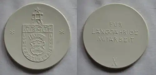 DDR Meissner Porzellan Medaille SDAG Wismut Aue Bergbaubetrieb (149664)