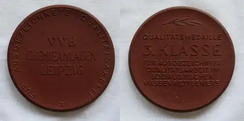 DDR Porzellan Medaille VVB Chemieanlagen Leipzig (149472)