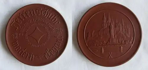 DDR Porzellan Medaille VEB Meißner Schuhfabrik Damen u. Herrenschuhe (149473)