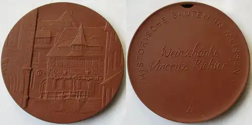 DDR Medaille Historische Bauten in Meissen Weinschänke Vincenz Richter (149203)