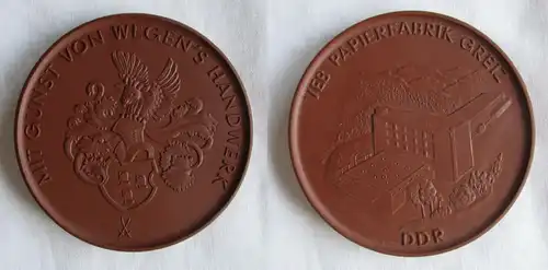 DDR Medaille VEB Papierfabrik Greiz - Mit Gunst von wegen's Handwerk (149331)