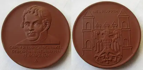 seltene DDR Porzellan Medaille Carl Friedrich Schinkel Neuruppin (149752)