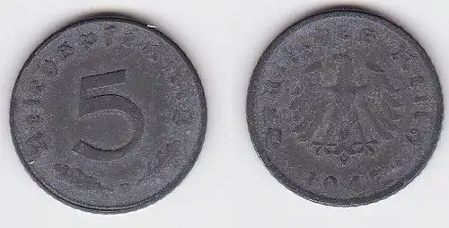 5 Pfennig Zink Münze alliierte Besatzung 1947 D Jäger 374 (122840)