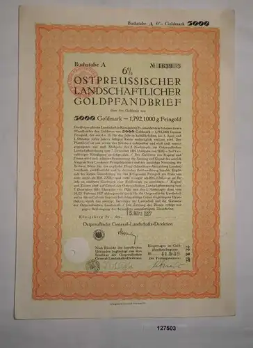 5000 Goldmark Pfandbrief Ostpreussische General-Landschafts-Direktion (127503)