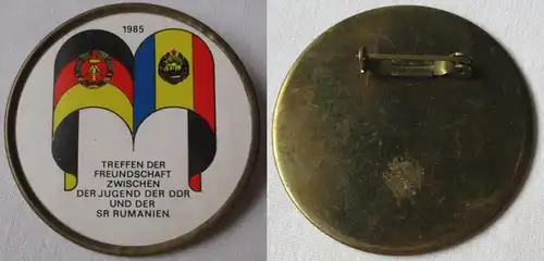 DDR Abzeichen Treffen der Freundschaft zwischen DDR & SR Rumänien 1985 (134218)