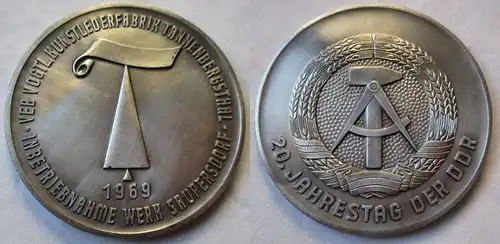 DDR Medaille VEB Kunstlederfabrik Tannenbergsthal 1969 (122340)