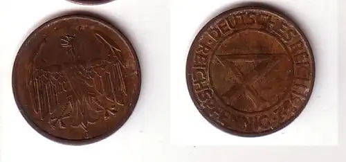 4 Pfennig Kupfer Münze Deutsches Reich 1932 J  (112018)