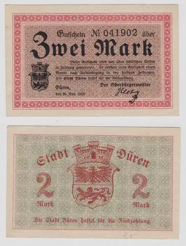 2 Mark Banknote Notgeld Stadt Düren 20.11.1918 (137291)