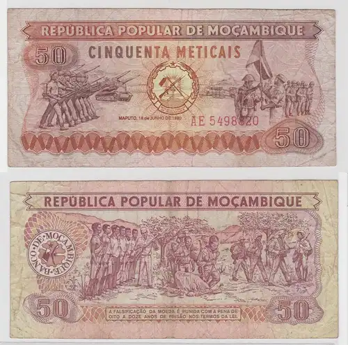 50 Meticais Banknote Mocambique Mosambik 1980 (138547)