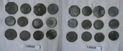 11 x Zink Notgeld Münzen Stadt Kehl am Rhein ohne Jahr (139929)