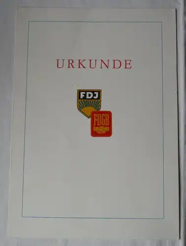 DDR Urkunden Jugendobjekt Werkzeugbau Jugendbrigade Hans Beimler (113596)