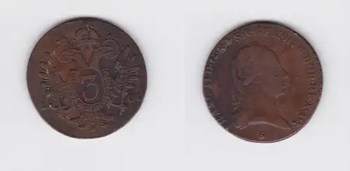 3 Kreuzer Kupfer Münze RDR Habsburg Österreich Franz II. 1800 S (127132)