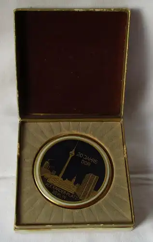 DDR Porzellan Medaille 20 Jahre DDR - Alexander-Platz Berlin (112248)