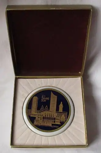 DDR Porzellan Medaille 20 Jahre DDR - Messestadt Leipzig (119590)