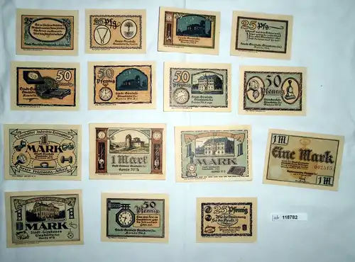 15 Banknoten Notgeld Stadt Glashütte 1.8.1921 (118782)
