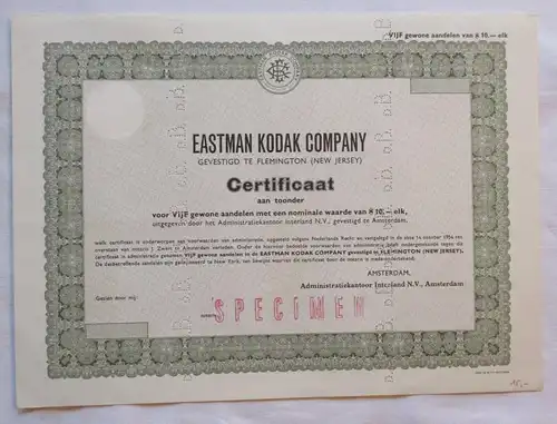 5 Stück x 10 Dollar Stammaktie Eastman Kodak Company Amsterdam (135390)