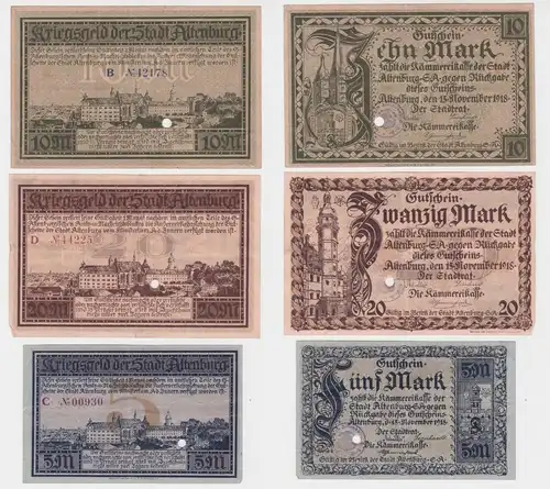 5 - 20 Mark Banknote Großnotgeld Stadt Altenburg 15.11.1918 (137708)