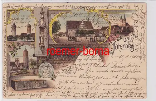84452 Ak Lithografie Gruß aus Jüterbog Kriegerdenkmal usw. 1901