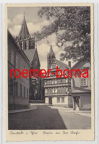 66854 Ak Arnstadt in Thüringen Partie an der Kirche um 1930