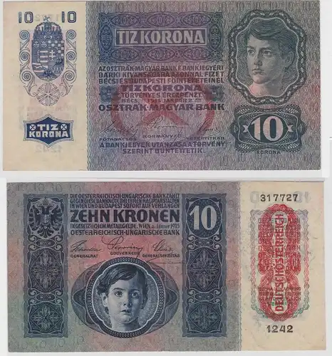10 Kronen Banknote Österreichisch Ungarische Bank 2.1.1915 (144953)