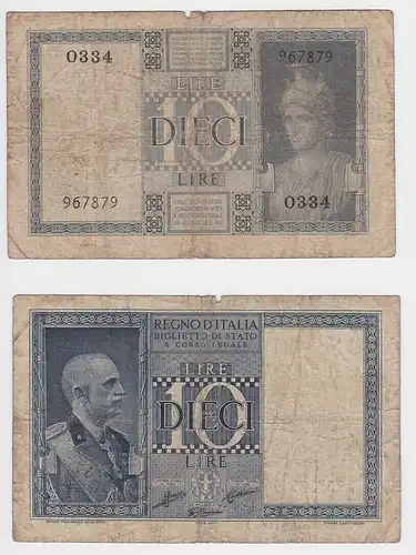10 Lire Banknote Italien Italia 1938 PIC 29 b (151432)