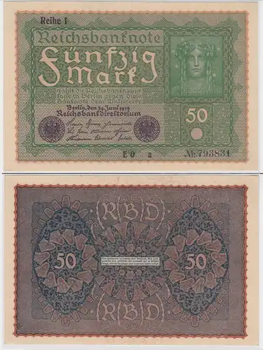 Banknote 50 Mark 1919 Rosenberg Nr. 62 a Kassenfrisch (151827)