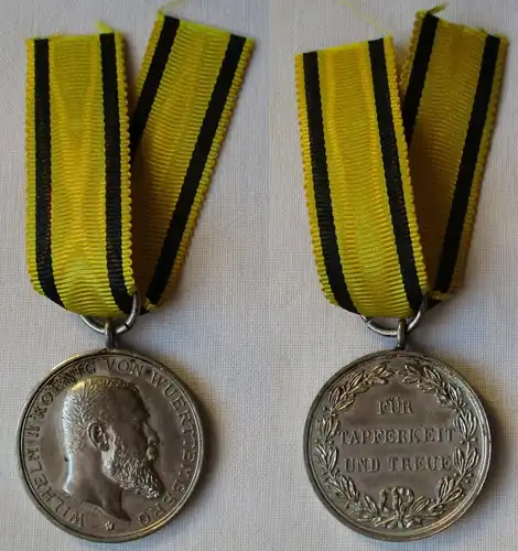 Württemberg Silberne Militärverdienstmedaille 1892 am Band (120348)