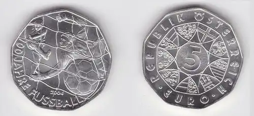 5 Euro Silber Münze Österreich 2004 100 Jahre Fussball (155851)