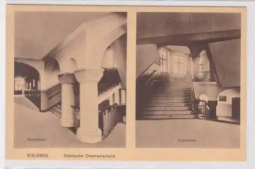 29588 Ak Eisleben städtische Oberrealschule Treppenhaus um 1909