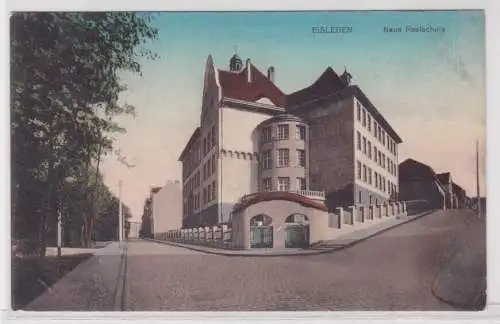 07100 Ak Eisleben neue Realschule 1915