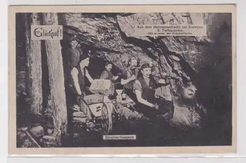07364 Bergbau Ak Aus dem Hermannschacht bei Eisleben "Glück Auf!" um 1920