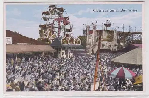 37711 Ak Gruß von der Eisleber Wiese Riesenrad usw. um 1930