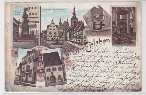 903126 Ak Lithographie Gruss aus Eisleben Lutherstätten 1897