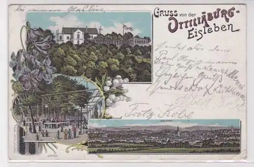 64349 Ak Lithographie Gruss von der Ottiliäburg Eisleben 1901