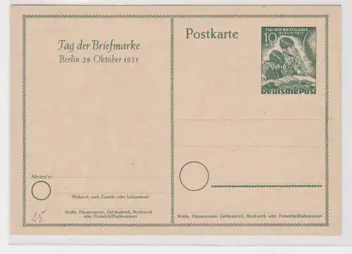 906883 Berlin West Sonderpostkarte Ganzsache P 27 Tag der Briefmarke Berlin 1951