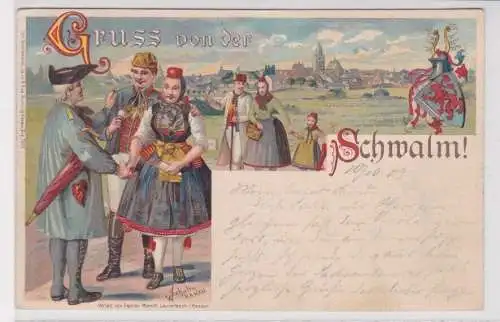 46249 Ak Lithografie Gruss von der Schwalm! in Hessen 1903