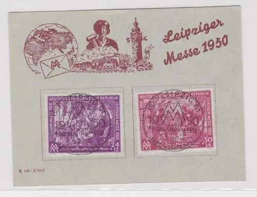 906636 DDR Sonderblatt Ersttagskarte Leipziger Messe Frühjahr 1950 Mi 248-249