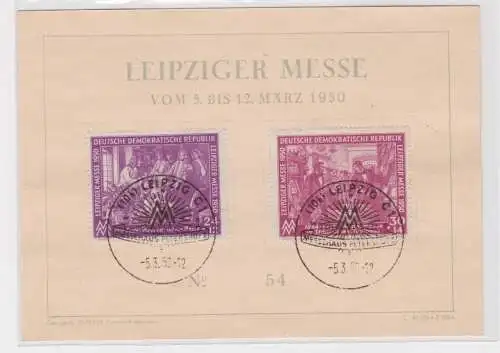 906765 DDR Sonderblatt Ersttagskarte Leipziger Messe Frühjahr 1950 Mi 248-249