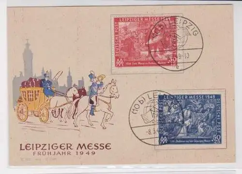 907543 DDR Sonderblatt Leipziger Messe Frühjahr 1949 Mi 230-231 Festpostkarte