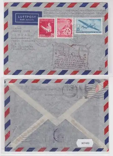 907430 DDR Brief Luftpost Wiederaufnahme d Flugverkehrs mit dem Nahen Osten 1956