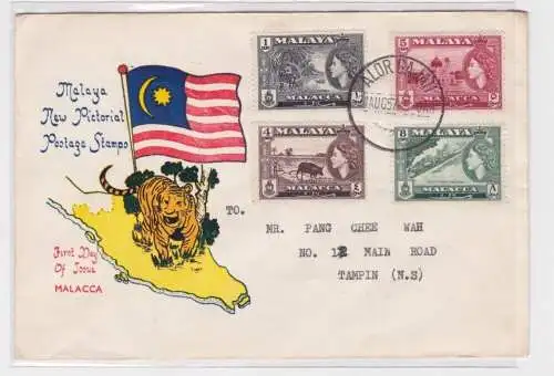 907121 Brief FDC Cover Malaya Malacca Alor Gajah - Tampin Negeri Sembilan 1957