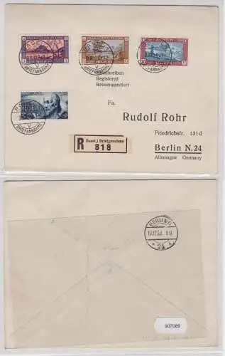 907089 Satzbrief Einschreiben Basel Pro Juventute 1929 an Rudolf Rohr Berlin