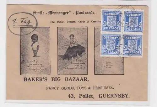 907112 Brief Channel Islands Guernsey Zudruck Baker's Big Bazaar 1944