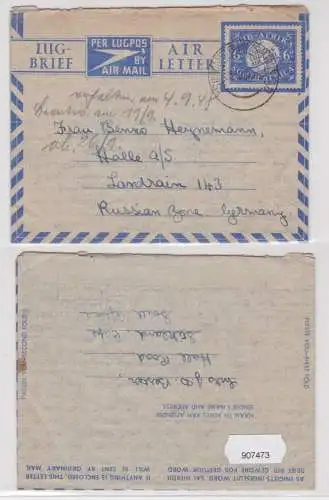 907473 Luftpost Brief Südafrika Stikland Kapstadt nach Halle Saale SBZ 1948