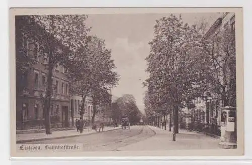 07934 Ak Eisleben Bahnhofstrasse  um 1920